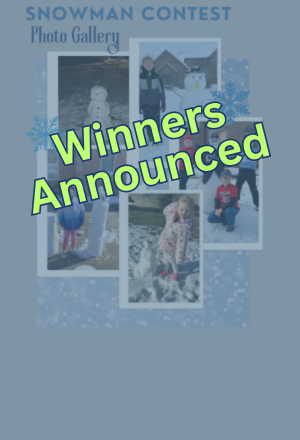 'Snowman Contest' penquin building a snowman