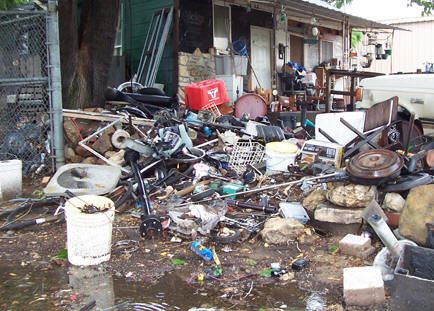 garbage and waste on private property